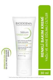 Bioderma Sebium Global Cover Cilt Pürüzlerini Giderici Renkli Bakım Kremi 30 ml - Akne İzi Kapatıcı ve Dermatokozmetik Bakım - Bioderma