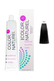 Color Naturel 5-1 Küllü Kahve Kalıcı Saç Boyası 100 ml | Soğuk Küllü Kahve Tonları - 