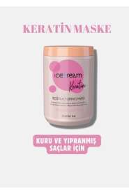Inebrya Ice Cream Keratin Rest. Mask 1000ml | Keratin İçerikli Onarıcı Saç Maskesi - Inebrya