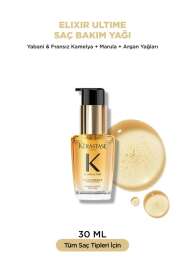 Kérastase Elixir Ultime L Huile Originale - Tüm Saç Tipleri İçin Çok Yönlü Bakım, Parlaklık ve Nem Sağlayan Mini Seyahat Boyutu Saç Yağı 30ml - Kerastase