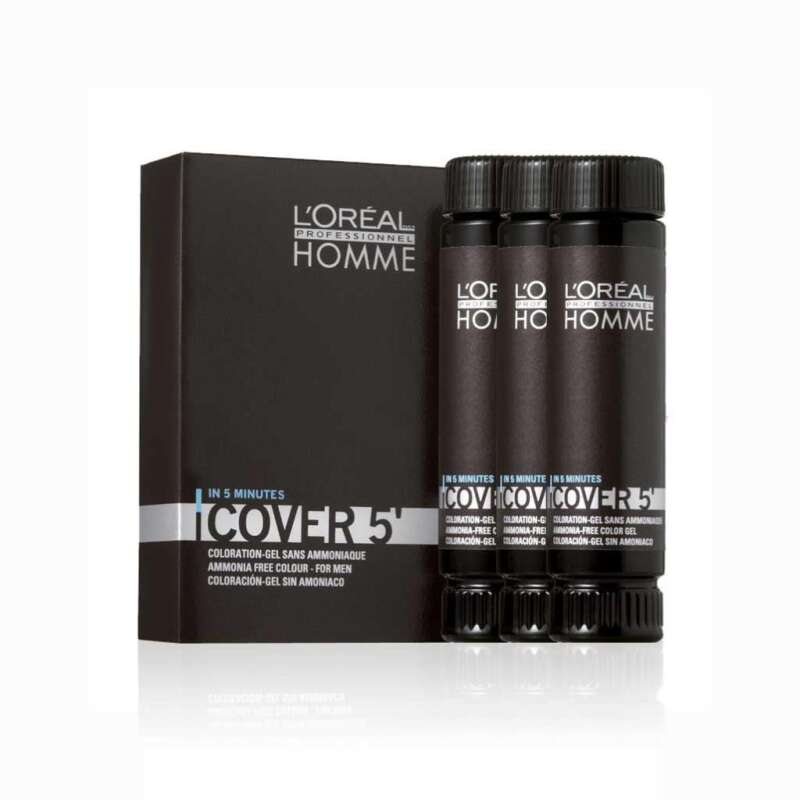 Loreal Professionnel Homme Cover 5 Erkeklere Özel Jel Saç Boyası 3 Koyu Kahve 3X50 ml - 1
