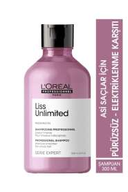 LOréal Professionnel Liss Unlimited Anti-Frizz & Soft Şampuan 300 ml - Elektriklenme Karşıtı, Yoğun Yumuşaklık ve Kabarma Önleyici - 