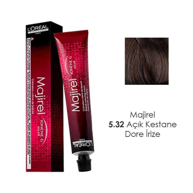 Loreal Professionnel Majirel Ionène G + Incel 5,32 Açık Kestane Dore İrize Saç Boyası 50 ml - 1
