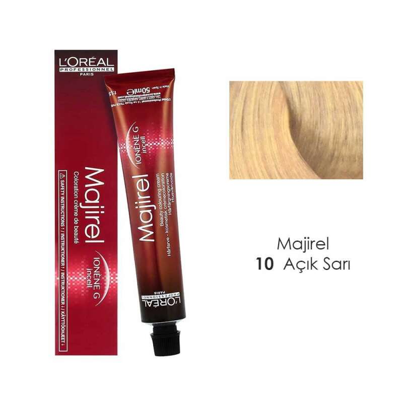 Loreal Professionnel Majirel Ionène G + Incel 10 Açık Sarı Saç Boyası 50 ml - 1
