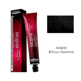 LOréal Professionnel Majirel 3 Koyu Kestane Saç Boyası 50 ml | Yoğun ve Kalıcı Doğal Kahve Tonları - Loreal Professionnel