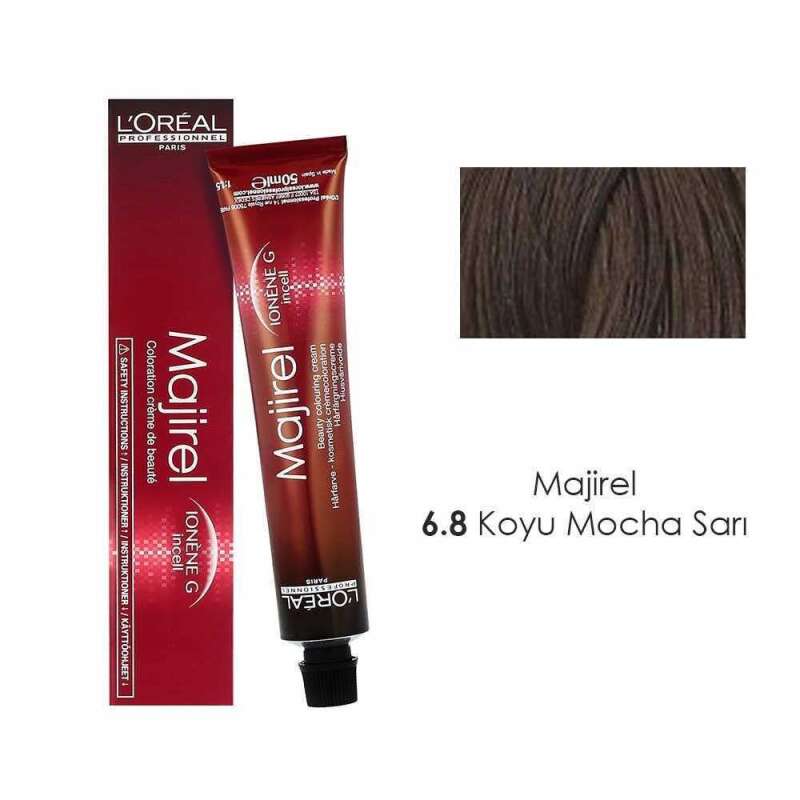 Loreal Professionnel Majirel Ionène G + Incel 6.8 Koyu Mocha Sarı Saç Boyası 50 ml - 1