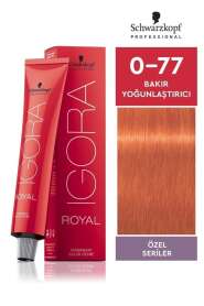 Schwarzkopf Igora Royal Colors 0-77 Bakır Yoğunlaştırıcı Saç Boyası 60ml | Yoğun Bakır Renk Pigmenti - Igora