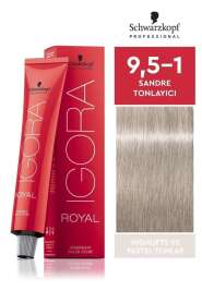 Schwarzkopf Igora Royal Colors 9,5-1 İnci Saç Boyası 60ml | Yoğun Küllü Platin - Igora