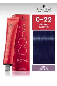 Schwarzkopf Igora Royal Saç Boyası 0-22 Turuncu Azaltıcı 60 ml | İstenmeyen Sıcak Yansımaları Nötralize Edin - 