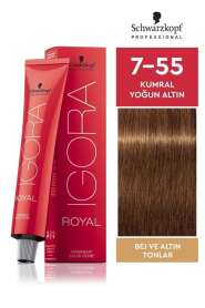Schwarzkopf Igora Royal Colors 7-55 Kumral Yoğun Altın Saç Boya 60ml - Igora