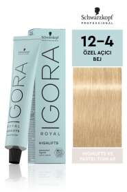 Schwarzkopf Igora Royal Highlifts 12-4 Özel Açıcı Bej Saç Boyası 60 ml | Ultra Açık Bej Tonları - 